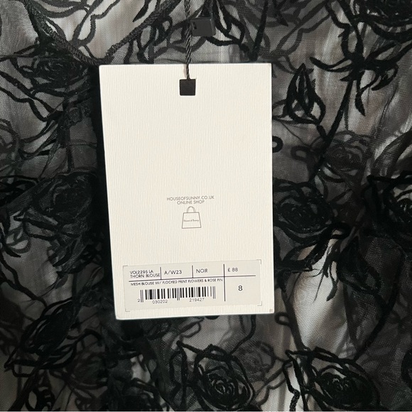 🆕 HOUSE OF SUNNY La Thorn Mesh Top in Noir Black Sz 4 US - Picture 7 of 8